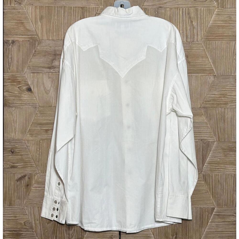 Panhandle Slim Mens White Western Button Up Shirt Size L Western Country - Picture 4 of 7